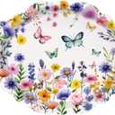 2 x Treasure Cove Wildflower Oval Paper Plates Large Spring Oval Plate Disposable Floral Party Platter Flower Tableware Decorations for Birthday Wedding Tea Party Supplies 10" x 12" 24Pcs