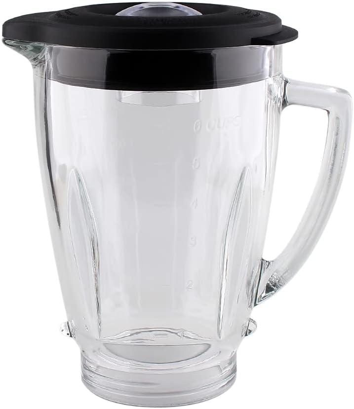Joyparts Replacement Parts Glass Jar with lid, Compatible with Oster Pro 1200 Blender, Clear