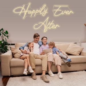 Super Large Neon Sign Happily Ever After with Dimmer, Art Decorative Neon Lights for Bedroom, Wedding, Birthday, Home Wall Decor, Bachelorette Party (60.26"X12.52")
