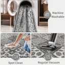 SERISSA 2x3 Washable Small Entry Rug,Soft Non Slip Indoor Boho Throw Rug for Entryway Kitchen Bedroom Dorm Bedside Front Door,Moroccan Geometric Carpet,Dark Grey