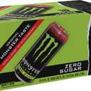Monster Energy Zero Sugar Strawberry Shot, Green, Original, Free Energy Drink, 16 Ounce Can (Pack of 15) (EXP 10/29/26)