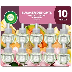 10pcs Air Wick Plug in Scented Oil Refill, 10ct, Summer Delights, Scented Oil, Air Freshener, Essential Oils, Eco Friendly