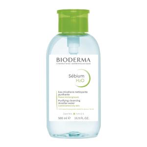 Bioderma - Sbium H2O - Micellar Water - Facial Cleanser and Makeup Remover - Face Cleanser for Combination to Oily Skin (16.9 Fl Oz (Pack of 1))