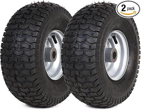 AR-PRO Exact Replacement 15" x 6.00-6" Front Tire and Wheel Assemblies Compatible with John Deere Riding Mowers 100 and D100 Series - 3" Centered Hub and 3/4" Bushings, 4Ply Pneumatic (Set of 2) (Yellow) AR-PRO Exact Replacement 15" x 6.00-6" Front Tire and Wheel Assemblies Compatible with John Deere Riding Mowers 100 and D100 Series - 3" Centered Hub and 3/4" Bushings, 4Ply Pneumatic (Set of 2) (Yellow)
