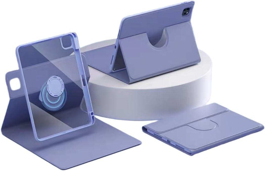 AnMengXinLing Magnetic Case for iPad Air 11 inch 2025/2024/Air5/Air4/Pro11 with Pencil Holder, Hybrid Detachable Magnet Protective Vertical Stand Clear CoverLavender