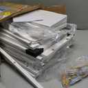 Furnulem White Dresser with 5 Drawers, Vertical Storage Tower Fabric Dresser for Bedroom, Hallway, Entryway, Nursery, Closet Organizer, Nightstand Bedside Table Furniture, Sturdy Steel Frame, Wood Top