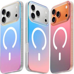 LONLI Hue for iPhone 17 Pro Case  Dynamic PrismGlow Color-Shift Iridescent Phone Cover, Slim Shock-Absorbing, Compatible with MagSafe & Magnetic Wireless Charging