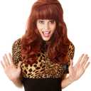ALLAURA Compatible with Peggy Bundy Costume  Auburn Red Bouffant Wig for Women  80s Beehive Housewife Hairpiece for Halloween, Retro TV Cosplay, Funny Party Looks, Peg Bundy Wig Fits All Head Sizes (Burgundy)