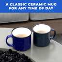 Set of 8 Ceramic Campfire Mugs 15 Oz, Cobalt Blue Coffee & Tea Cups for Home, Work, Travel, Camping Customizable, Great for DIY, Events, Companies, 8 Count