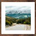 Wood 20x20 Picture Frame with 16x16 Mat Deep Brown, Display 16x16 with Mat or 20x20 without Mat, Wood 20 by 20 Photo Frame, 20 x 20 Frame for Wall Hanging Display, Deep Brown