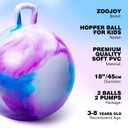 ZOOJOY Hopper Ball 2 Pack, 18 in Bouncy Ball with Handle for Kids, Clouds Girls Toys for Indoor Active Play Toys, Girls Boys Hopping Birthday Gifts for 3 4 5 6 7 8 Yr Old