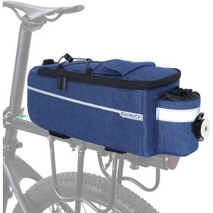 RAYMACE Bike Rear Rack Bag with Tail Light, Bike Truck Cooler Bag for Warm or Cold Items (12.5 x 6.3 x 6.3 inches, Navy)