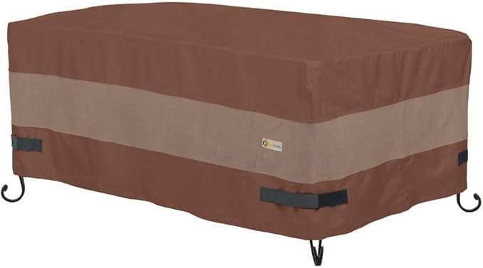 DUCKCOVERS Ultimate Waterproof 56 Inch Rectangular Fire Pit Cover, Outdoor Firepit Cover, 56"L x 38"W x 24"H