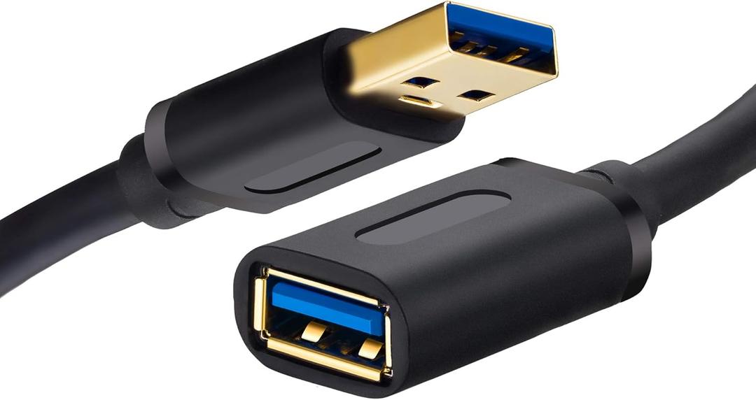 Tan QY USB 3.0 Extension Cable 25Ft, USB 3.0 High Speed Extender Cord Type A Male to A Female for PlayStation, Xbox, USB Flash Drive, Hard Drive, Card Reader,Scanner,Printer,Keyboard (25Ft)