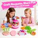 Flower Craft Kit for Kids, DIY Make Your Own Flower Bouquet Set with Reusable Felt Flowers, Arts and Crafts Gift for Girls Boys Ages 4-10
