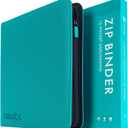 Vault X 12 Pocket Zip Binder, 480 Cards, Exo-Tec Material, 20 Side-Loading Pages (Teal)