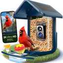 Bird Feeder with Camera Solar Powered - Smart Bird Feeder Camera 2K HD Live Stream, 5MP Photos, AI Identification for Backyard, 2.4Lb Large Capacity, Gifts for Mom Dad, Blue