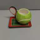 Ceramic Coffee Mug and Saucer set, 3D Handmade and Hand-painted Tennis and Tennis Court Design Tea Mug, 250ml(8.45oz)