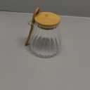 Sugar Container with Bamboo Lid and Spoon,15 oz Sugar Bowl Glass Jar for Coffee Bar Accessories Coffee Canister Kitchen Decor Housewarming Gift Christmas Refillable Design