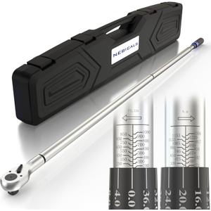 1 Inch Drive Torque Wrench with 200-1000 ft lb / 271-1356 Nm/High hardness & strength/Long lifetime/Less effort for Off-road equipment/Truck/Motor homes/Drilling platform/Excavator