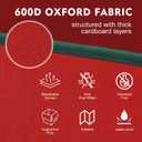 WDZREE Large Christmas Ornament Storage Box,4 Tier Holds Up to 128 Holiday Ornaments 3-Inch, Xmas Decorations Accessories Bag with Dual Zipper Closure,Made of Durable 600D Oxford Fabric (Red)