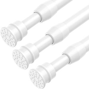 AIZESI Spring Tension Curtain Rods Short Tension Rod (White, 28" to 41"-3Pcs)