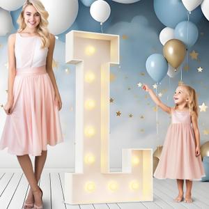 Ledido 4FT Marquee Light Up Letters L, Easy to Assemble Marquee Letters 4 Feet Tall for Indoor & Outdoor Events, Large Lighted Letter for Birthday Graduation Baby Shower Anniversary Party Decorations