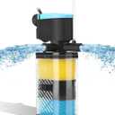 AquaMiracle Aquarium Filter 3-Stage in-Tank Filter Internal Fish Tank Filter Turtle Filter for 10-40 Gallon Fish Tanks with Dual Water Outlet & Aeration