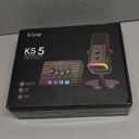 FIFINE Gaming Equipment Bundle, Dynamic XLR/USB Gaming Microphone Set with Streaming Audio Mixer for Podcast Recording Video Vocal, RGB Gamer Set with Volume Fader/XLR Interface for PC-AmpliGame KS5 (Black)