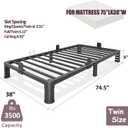 Bilily 6 Inch Low Twin Bed Frame with Round Corner Legs,3500 LBS Heavy Duty Low Profile Twin Size Metal Platform, Steel Slats Support No Box Spring Needed Easy Assembly Noise-Free for Kids Room,Black