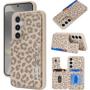 iCoverCase Compatible with Samsung Galaxy S24 Plus Case with Card Holder, S24 Plus Wallet Case for Women Men [RFID Blocking] PU Leather Protective Phone Case for S24 Plus 5G (Beige Leopard)