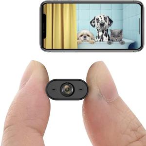 Mini Spy Cameras 1080P Indoor Hidden Camera Wireless, Mini Cameras, Home Security Cameras with Motion Detection, Night Vision, App Control Door Cam (Black)