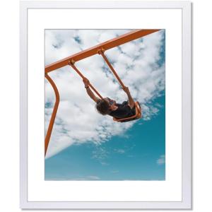 20x24 White Picture Frame  Engineered Wood with Polished Plexiglass, Wide Border Design for Wall Mounting  Ideal for Home or Office Dcor