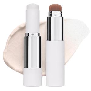 Color Changing Foundation Stick, Blanc Cover Cream Stick for Face Makeup with Matte Finish, 2 in 1 White Foundation Concealer Sticks with Soft Brush, Medium Coverage for All Skin Types, 01 Ivory White