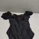 Eomenie Women's Tummy Control One Piece Swimsuit Ruffle Square Neck Bathing Suit Ruched Cutout Back Slimming Swimwear, XL