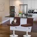 HFCNMY Bar Stool Chair Covers,Stretch Water Repellen Bar Stool Covers with Backs Jacquard Bar Chair Covers Washable Swivel Chair Slipcovers with Back 4 Pack Coffee