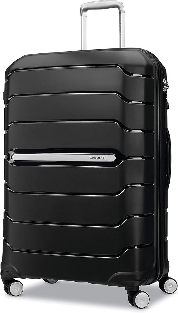 Samsonite Freeform 28-Inch Large Luggage with Dual 360° Spinner Wheels - Checked Suitcase - TSA Lock, Airline-Approved - Lightweight Durable Polypropylene Expandable Hardshell - Black