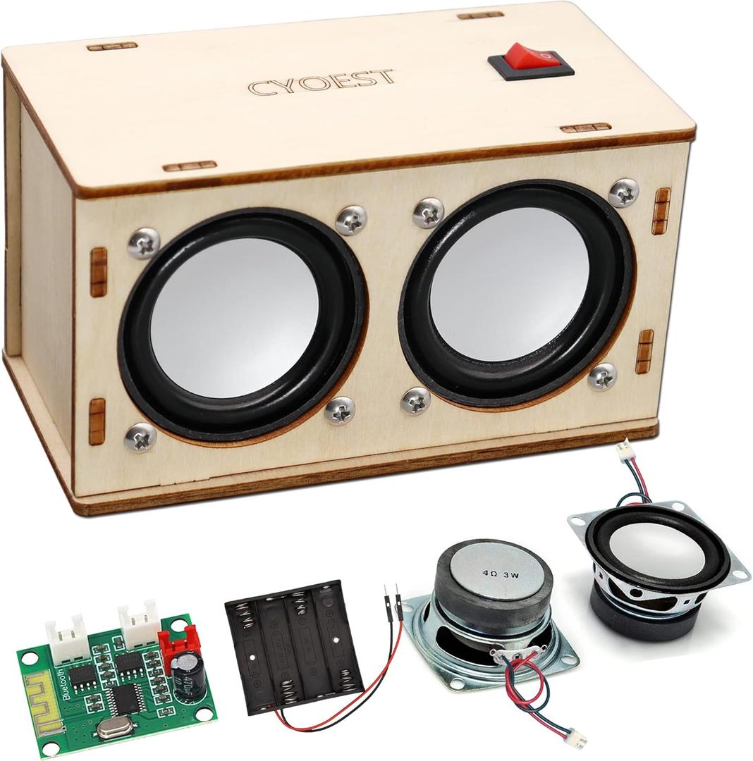 STEM Projects for Kids & Adults Build Your Own Bluetooth Speaker  Science Experiment Electronics Kit | Beginner's Starter DIY Set,STEM Gifts for Teenage Girls + Boys Ages 10 and Up (Dual Speakers)