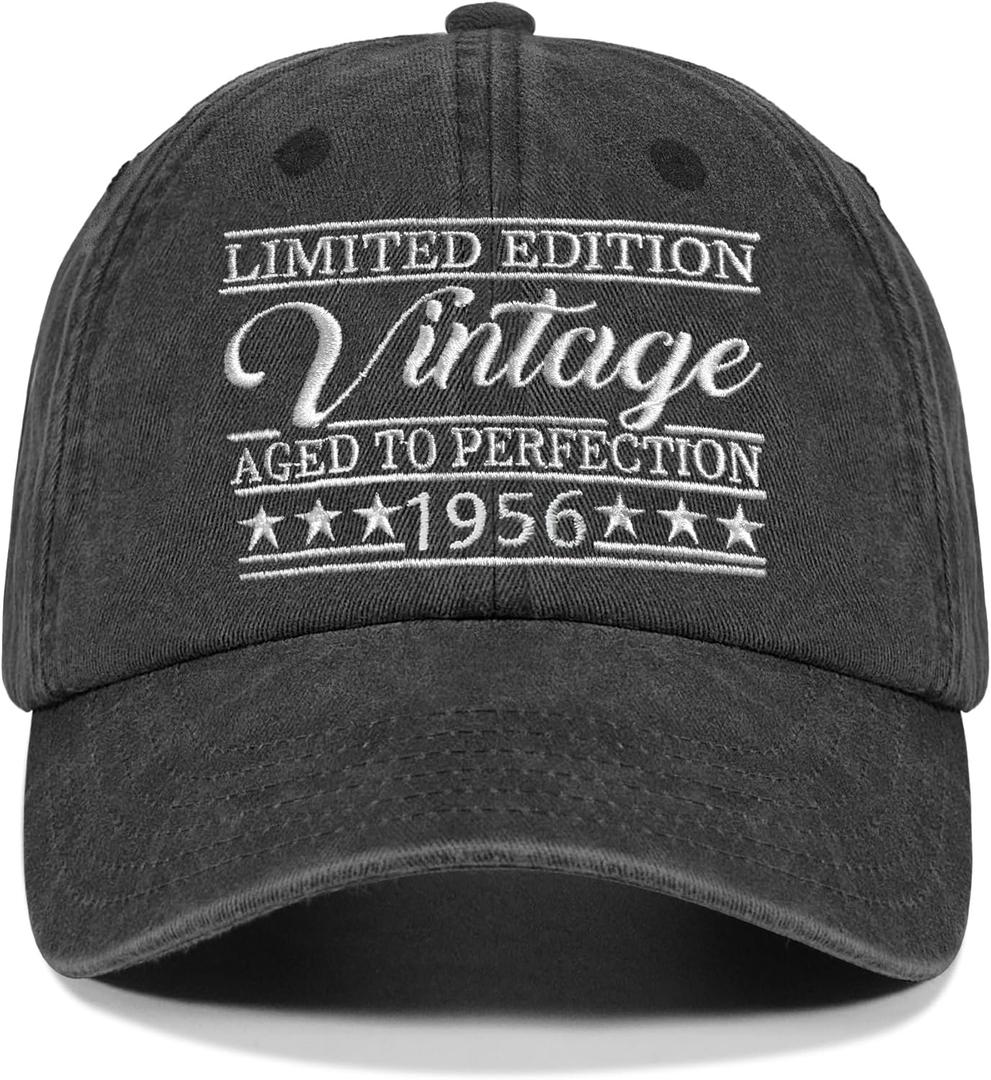 Birthday Gifts for Him Her, Unique Ideal Gifts Cap for Men Women, Vintage Hat Baseball Cap (01.black)