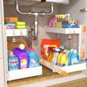 TATAANTY Under Sink Organizer 2 Pack, 2 Tier Metal Under the Sink Storage, Heavy Duty Slide out Pull out Cabinet Organizer, Height Adjustable for for Kitchen Bathroom Pantry Closet Organization Rack
