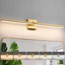 Gold Modern Bathroom Vanity Light 32 Inch 24W Dimmable 5CCT LED Bathroom Lighting Fixtures Over Mirror Brushed Gold Bar Vanity Lights for Bathroom Mirror Cabinets Bedroom