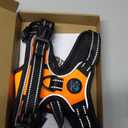 PHOEPET No Pull Dog Harnesses for Small Dogs Reflective Adjustable Front Clip Vest with Handle 2 Metal Rings 3 Buckles [Easy to Put on & Take Off] (S, Orange)