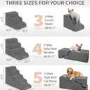 Made4Pets Dog Stairs Ramp for Small Dogs 15.7" H, 3-Step Dog Steps for Bed Couch Sofa and Chair, 35D Foam Pet Steps for Small Dogs and Cats, Non-Slip Bottom Pet Stairs, Grey
