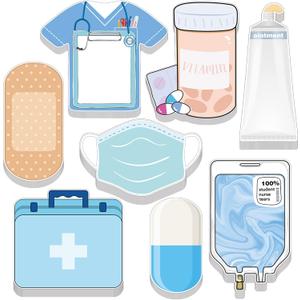 8 Pack Mini Funny Nurse Sticky Notes Nursing Student Essentials School Gifts Stationary Sticky Notes Booklet Self Stick Pads for Hospital School Supplies
