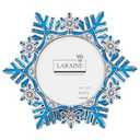 LARAINE 3.5 Inch 2025 Picture Photo Frame Snowflake Metal High Definition Glass Display Pictures for Tabletop Christmas Home Decorative Holiday Gift (Snowflake (Blue))