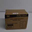 JOLLY CHEF Compostable  Compartment Paper Plates 10*8.25*1  [ ] Small Heavy Duty Divided Disposable White Eco-Friendly Biodegradable Food Tray for School Lunch Thanksgiving Day