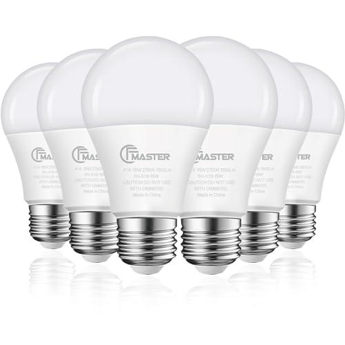 JIANGSILING A19 LED Light Bulb, 100W Equivalent Light Bulbs, 15W 3000K Warm White, 1500 Lumens, Non-Dimmable LED Bulb, E26 Standard Base for Indoor and Outdoor, ETL Listed, 6-Pack