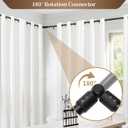 1 Inch Bay Window Curtain Rods Corner Curtain Rods Set 30-76 Inch Center Rod for Windows 16-40 Inch Side Rods,Curtain Rods Set (Black)