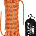 AOLEBA 8.5mm Static Climbing Rope, Outdoor Rock Climbing Ropes, Heavy Duty Rappelling Rope for Fire Rescue, Escape, 10M(32Ft) 20M(64Ft) 30M(96Ft) Ice Climbing Equipment & Parachute Accessories (Orange)