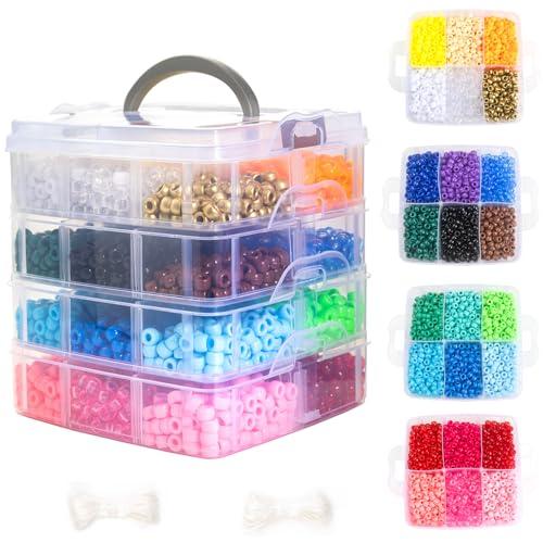 Amazon.com: Gxueshan 4500 Pcs Acrylic Pony Beads Bulk Large Hole Plastic White Green Gold Red Black Blue Pink 24 Assorted Colors Kandi Hair Beads for Crafts Friendship Bracelet Jewelry Making Kit Set (4500)